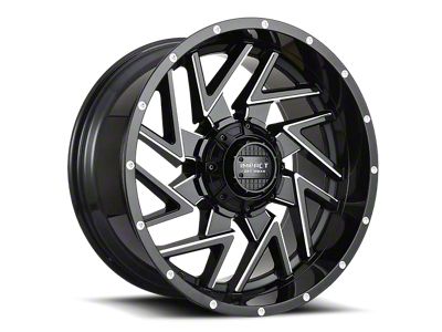 Impact Wheels 809 Gloss Black Milled 6-Lug Wheel; 20x10; -12mm Offset (14-18 Sierra 1500)