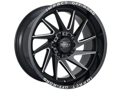 Impact Wheels 824 Gloss Black Milled 6-Lug Wheel; 20x10; -12mm Offset (14-18 Sierra 1500)