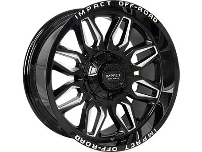 Impact Wheels 827 Gloss Black Milled 6-Lug Wheel; 20x10; -12mm Offset (14-18 Sierra 1500)
