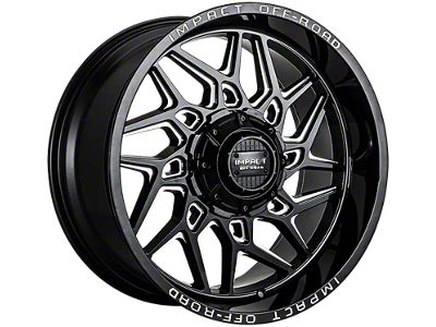 Impact Wheels 829 Gloss Black Milled 6-Lug Wheel; 20x10; -12mm Offset (14-18 Sierra 1500)