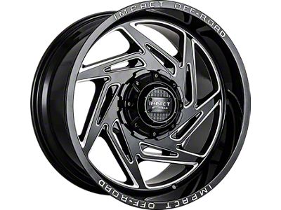 Impact Wheels 830 Gloss Black Milled 6-Lug Wheel; 22x12; -44mm Offset (14-18 Sierra 1500)