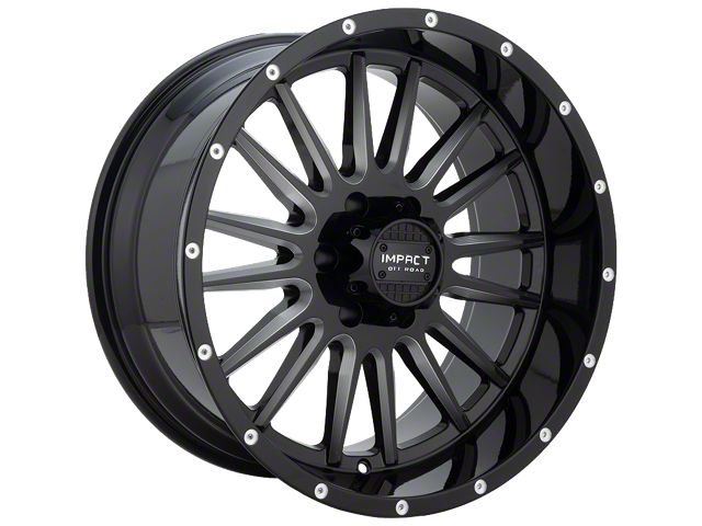 Impact Wheels 833 Gloss Black Milled 6-Lug Wheel; 20x10; -12mm Offset (14-18 Sierra 1500)