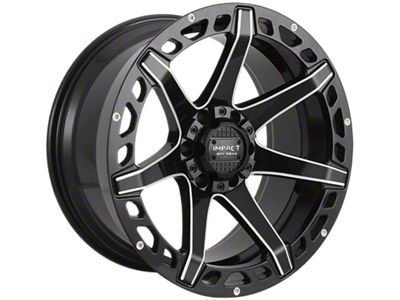 Impact Wheels 904 Gloss Black Milled 6-Lug Wheel; 20x10; -12mm Offset (14-18 Sierra 1500)