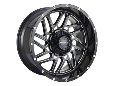 Impact Wheels 808 Gloss Black Milled 6-Lug Wheel; 20x10; -12mm Offset (14-18 Silverado 1500)