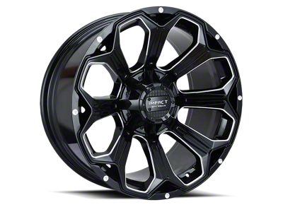 Impact Wheels 817 Gloss Black Milled 6-Lug Wheel; 20x10; -12mm Offset (14-18 Silverado 1500)