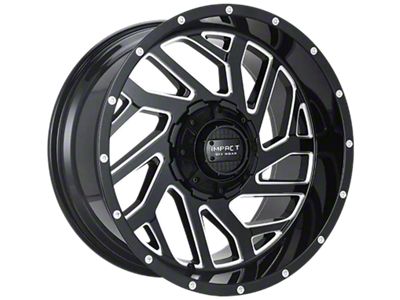Impact Wheels 823 Gloss Black Milled 6-Lug Wheel; 20x10; -12mm Offset (14-18 Silverado 1500)