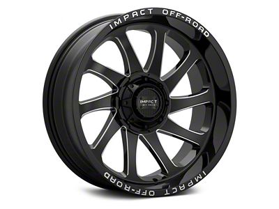 Impact Wheels 825 Gloss Black Milled 6-Lug Wheel; 20x10; -12mm Offset (14-18 Silverado 1500)