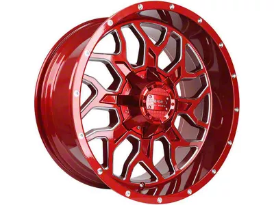 Impact Wheels 813 Red Milled 6-Lug Wheel; 20x10; -12mm Offset (15-20 F-150)