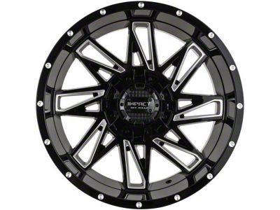 Impact Wheels 814 Gloss Black Milled 6-Lug Wheel; 20x10; -12mm Offset (15-20 F-150)