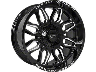 Impact Wheels 827 Gloss Black Milled 6-Lug Wheel; 20x10; -12mm Offset (15-20 F-150)