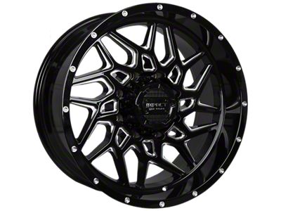 Impact Wheels 829 Gloss Black Milled 8-Lug Wheel; 20x10; -19mm Offset (99-07 F-350 Super Duty SRW)