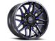 Impact Wheels 819 Gloss Black and Blue Milled 6-Lug Wheel; 18x9; 0mm Offset (99-06 Sierra 1500)