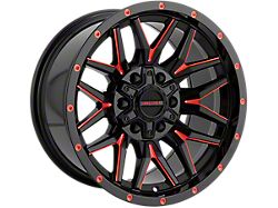Impact Wheels 819 Gloss Black and Red Milled 6-Lug Wheel; 17x9; 0mm Offset (23-25 Colorado)
