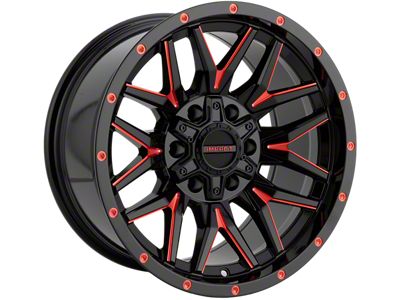 Impact Wheels 819 Gloss Black and Red Milled 5-Lug Wheel; 17x9; -12mm Offset (05-11 Dakota)
