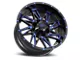 Impact Wheels 814 Gloss Black and Blue Milled 6-Lug Wheel; 17x9; 0mm Offset (21-24 F-150)