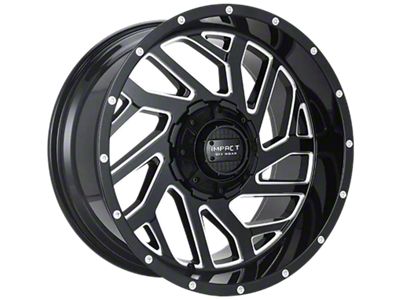 Impact Wheels 823 Gloss Black Milled 6-Lug Wheel; 20x10; -12mm Offset (21-25 F-150)