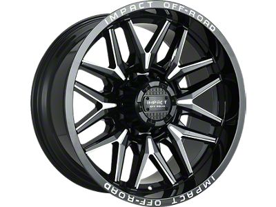 Impact Wheels 819 Gloss Black Milled 8-Lug Wheel; 20x10; -19mm Offset (17-22 F-250 Super Duty)