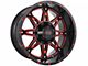 Impact Wheels 810 Gloss Black and Red Milled 6-Lug Wheel; 20x10; -12mm Offset (19-24 RAM 1500)