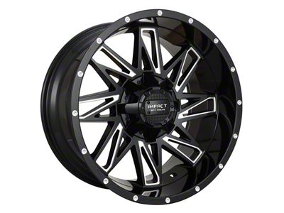 Impact Wheels 814 Gloss Black Milled 5-Lug Wheel; 17x9; -12mm Offset (09-18 RAM 1500)