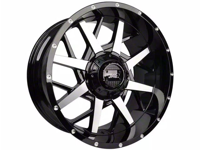 Impact Wheels 815 Gloss Black Machined 6-Lug Wheel; 20x10; -12mm Offset (19-24 RAM 1500)