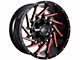 Impact Wheels 816 Gloss Black with Red Machined Face 6-Lug Wheel; 20x10; -12mm Offset (19-24 RAM 1500)