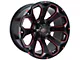 Impact Wheels 817 Gloss Black and Red Milled 6-Lug Wheel; 20x10; -12mm Offset (19-24 RAM 1500)