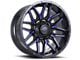 Impact Wheels 819 Gloss Black and Blue Milled 6-Lug Wheel; 18x9; 0mm Offset (19-24 RAM 1500)