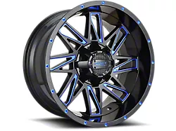 Impact Wheels 814 Gloss Black and Blue Milled 6-Lug Wheel; 17x9; 0mm Offset (19-23 Ranger)