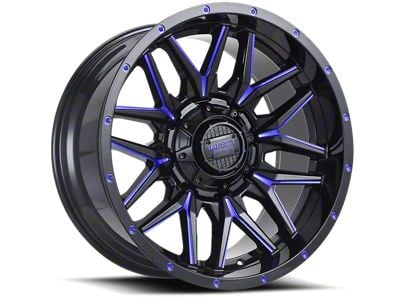 Impact Wheels 819 Gloss Black and Blue Milled 6-Lug Wheel; 18x9; 0mm Offset (19-23 Ranger)