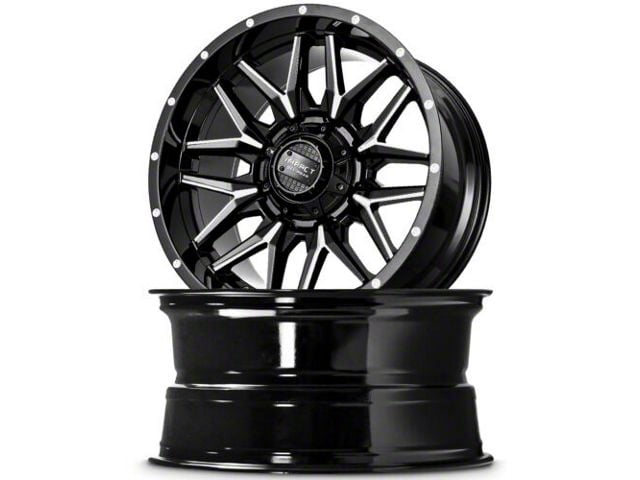 Impact Wheels 819 Gloss Black Milled 6-Lug Wheel; 20x10; -12mm Offset (19-24 Sierra 1500)