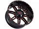 Impact Wheels 805 Gloss Black and Red Milled 6-Lug Wheel; 20x10; -12mm Offset (19-24 Silverado 1500)