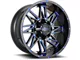 Impact Wheels 814 Gloss Black and Blue Milled 6-Lug Wheel; 17x9; 0mm Offset (14-18 Silverado 1500)