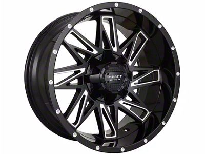 Impact Wheels 814 Gloss Black Milled 6-Lug Wheel; 17x9; -12mm Offset (14-18 Silverado 1500)