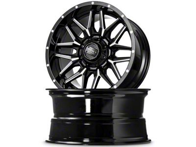 Impact Wheels 819 Gloss Black Milled 6-Lug Wheel; 20x10; -12mm Offset (19-24 Silverado 1500)