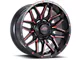 Impact Wheels 819 Gloss Black and Red Milled 6-Lug Wheel; 17x9; 0mm Offset (14-18 Silverado 1500)