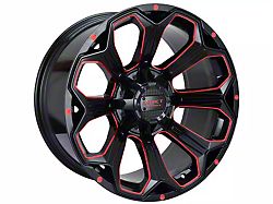 Impact Wheels 817 Gloss Black and Red Milled 6-Lug Wheel; 20x10; -12mm Offset (21-26 Tahoe)