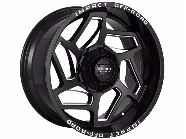 Impact Wheels 826 Gloss Black Milled 6-Lug Wheel; 20x10; -12mm Offset (21-24 Yukon)
