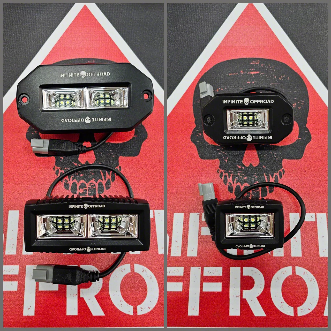 Infinite Offroad High Output Scene Double LED Light Pods with Wiring ...