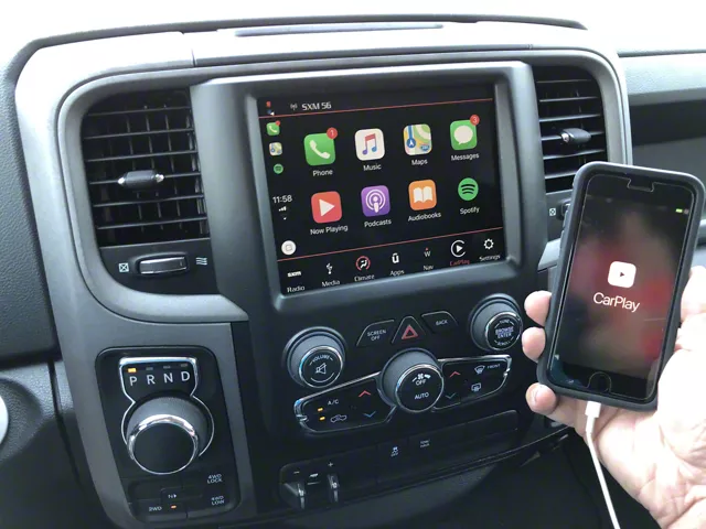 Infotainment 8.4-Inch 4C NAV UAQ Retrofit Kit with Apple CarPlay and Android Auto; Dash Bezel Included (2018 RAM 1500)