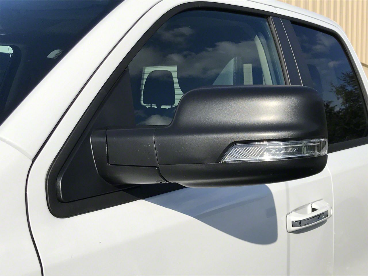 Infotainment RAM 1500 6x9 Power Folding Mirrors; Textured Black C