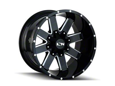 ION Wheels 141 Gloss Black Milled 8-Lug Wheel; 17x9; 18mm Offset (01-06 Silverado 2500 HD)