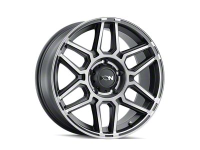 ION Wheels 146 Matte Black Machined with Dark 8-Lug Wheel; 17x9; 0mm Offset (01-06 Silverado 2500 HD)