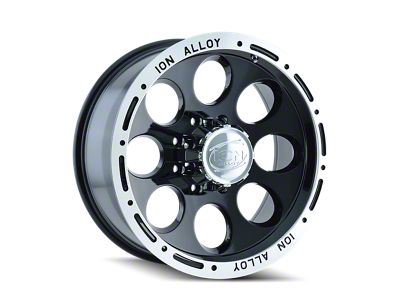 ION Wheels 174 Gloss Black Machined 8-Lug Wheel; 16x8; -5mm Offset (01-06 Silverado 2500 HD)