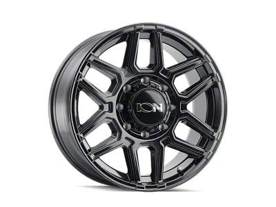 ION Wheels 146 Gloss Black 8-Lug Wheel; 17x9; 0mm Offset (01-06 Silverado 3500 HD SRW)