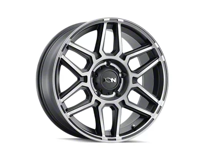 ION Wheels 146 Matte Black Machined with Dark 8-Lug Wheel; 17x9; 0mm Offset (01-06 Silverado 3500 HD SRW)