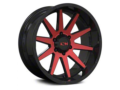ION Wheels TYPE 143 Gloss Black with Red Machined 6-Lug Wheel; 20x10; -19mm Offset (07-13 Silverado 1500)