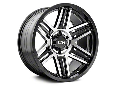 ION Wheels TYPE 147 Black Machined 8-Lug Wheel; 17x9; 0mm Offset (07-10 Silverado 3500 HD SRW)
