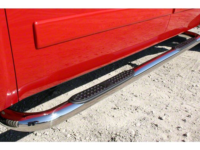 Iron Cross Automotive 3-Inch Round Tube Cab Length Side Step Bars; Stainless Steel (19-23 RAM 1500 Crew Cab)