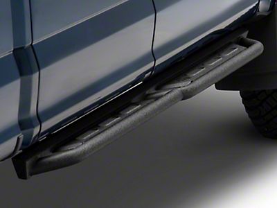Go Rhino Dominator D6 Side Steps (Cab Length) - Textured Black Steel Running Boards For Trucks, No Drilling