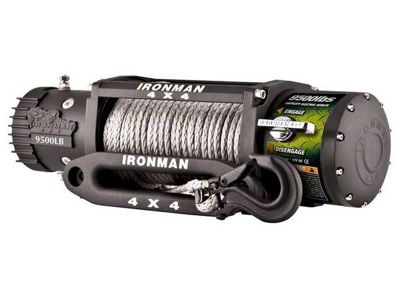 Ironman 4x4 9,500 lb. 12v Electric Monster Winch with Synthetic Rope (Universal; Some Adaptation May Be Required)